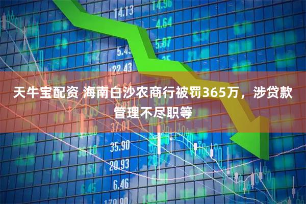 天牛宝配资 海南白沙农商行被罚365万，涉贷款管理不尽职等